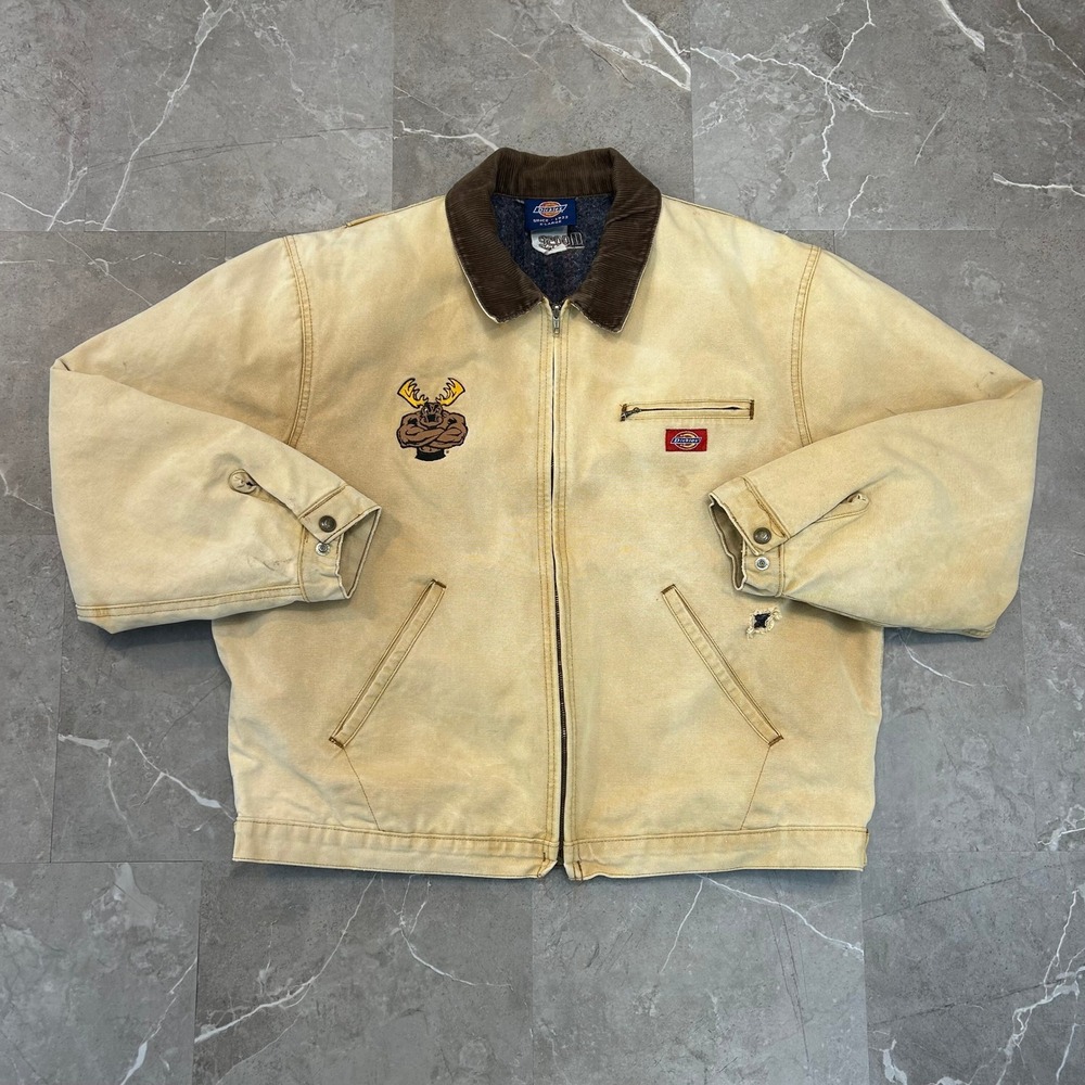 Vintage Dickies Jacket Mens XL Distressed Blanket Lined Detroit Style Workwear